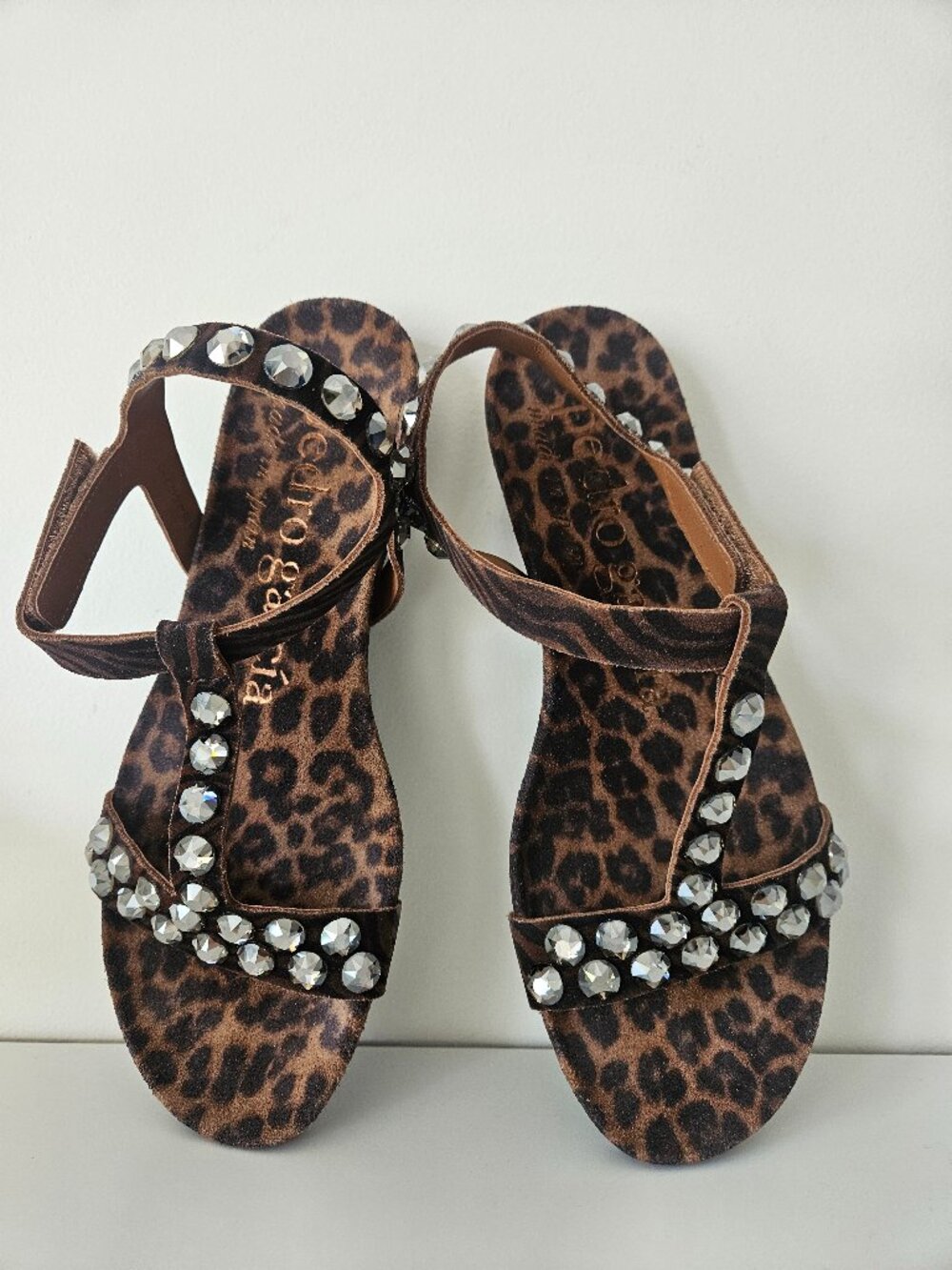 Pedro Garcia Jeril Crystal Leopard Sandals | EU 37.5 | Made in Spain